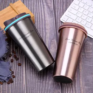 Hadiah Khusus disesuaikan kreatif populer baja nirkarat kopi Tumbler penampilan tinggi cangkir kopi portabel