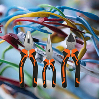 Ensemble de pinces NEWMAN 3 pièces, poignée noire et orange, outils multifonctionnels de coupe, de préhension et de pliage pour la réparation à domicile