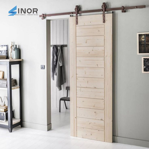 Puerta de Granero de Madera Clásica con Textura Natural, Material Ecológico, Seguro para Uso en Interiores, para Sala de Estar, Dormitorio, Estudio - Product Image 2