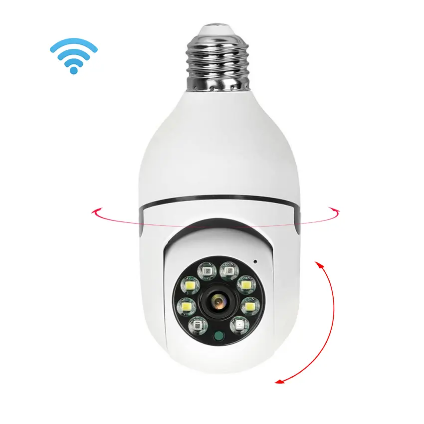 Factory sale E27 Bulb CCTV IP Camera Full HD 1080P wifi Night Vision Full Color Automatic Tracking Digital Indoor Surveillance