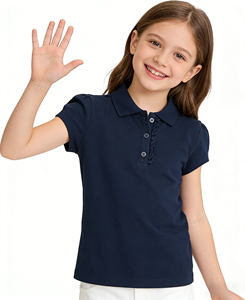 <span class=keywords><strong>Polo</strong></span> a tinta unita con volant personalizzate per bambine 2-12 anni, top uniformi scolastiche per bambini, magliette <span class=keywords><strong>polo</strong></span> personalizzate per bambine - Product Image 2