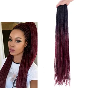 Atacado crochet torção senegalês trança trança de cabelo sintético da extensão do cabelo