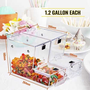 <span class=keywords><strong>Stackable</strong></span> Mini kẹo topping dispenser, 11 "x 4" x 7 "Acrylic kẹo Bin, số lượng lớn kẹo bin với từ Bản lề cửa - Product Image 3