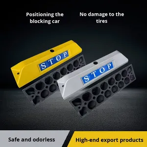 Chống va chạm xe Stopper cao su nhựa không gian đậu xe định vị sàn bánh xe thiết bị đỗ xe cảnh báo giao thông cho chủ xe - Product Image 2