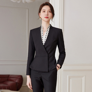 Traje de Negocios para Mujer Otoño Invierno, Uniforme Profesional de Oficina para Recepcionista de Hotel, Ropa de Trabajo - Product Image 2