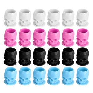 200pcs <b>Clear</b> <b>Plastic</b> Tattoo Ink Cups with Base Pigment Holder <b>Container</b> for Needle Tip Grip Supply - Product Image 6