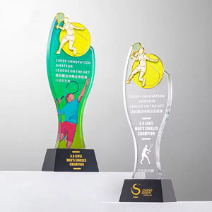 कस्टम खेल प्रतियोगिताओं क्रिस्टल ट्रॉफी पुरस्कार स्वर्ण धातु बैडमिंटन तैराकी साइकिल चलाने वाली बास्केटबॉल टेनिस ट्रॉफी पुरस्कार - Product Image 2