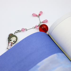 Marcapáginas de Metal Personalizado con Cuentas y Etiqueta Acrílica Colgante con Dibujos Animados - Product Image 3