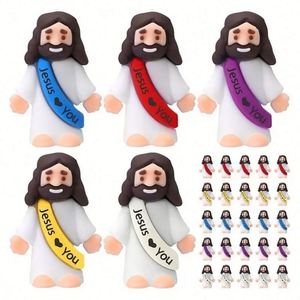 Petites figurines originales « Love You » en caoutchouc, jouets de Jésus pour les jeux de cache-cache, cadeaux religieux pour les fêtes, école du dimanche - Product Image 1