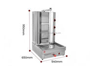 Grill à shawarma commercial à trois/quatre/cinq têtes, de style moyen-oriental, alimenté au gaz, en acier inoxydable, équipement de cuisine rotatif