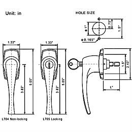 Poignée d'armoire en alliage de zinc Serrure Poignée en L de meubles de porte de haute qualité - Product Image 4
