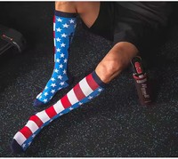 American Flag Design Compression Calf Running Football Socks for Youth Factory Direct Taille unique Tricoté 3D Bottom Logo