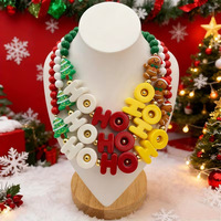 Collier de perles sportif pour femme, thème Noël, comme article de décoration de Noël