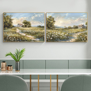 Decoración moderna lienzo pared arte impresión <span class=keywords><strong>paisaje</strong></span> <span class=keywords><strong>Rural</strong></span> <span class=keywords><strong>pintura</strong></span> personalizada enmarcada para el hogar Oficina dormitorio sala de estar decoración colgante de pared - Product Image 5