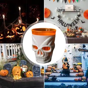 Tasse à vin LED lumineuse en forme de crâne pour Halloween, tasse à boisson lumineuse pour la décoration de fête d'Halloween, fournitures pour bar à domicile - Product Image 2