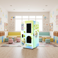 Distributeur automatique de crème glacée molle, 6 sorties, écran tactile 21 pouces, paiement multiple, kiosque de desserts en libre-service pour centre commercial, bureau