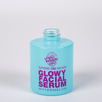 Emballage cosmétique de soins de la peau Flacon compte-gouttes en verre bleu de 30ml avec forme de cylindre de pipette pour gouttes oculaires de sérum d'huile essentielle