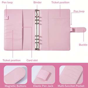 Carpeta de Presupuesto A5 de Cuero PU con 6 Anillas para Planificador y Desafío de Ahorro de 100 Sobres, Venta al por Mayor - Product Image 3