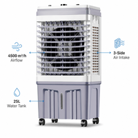 Refroidisseur d'air évaporatif FJ-820DL, fabricant OEM ODM, personnalisé, portable, 25L, 4500 CMH, vente en gros, directement de l'usine, fourniture pour la maison