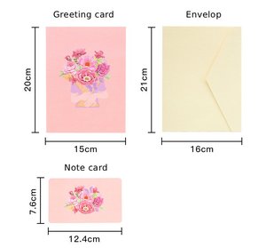 Thiệp chúc mừng hoa bó 3D gấp giấy sáng tạo mới, quà tặng ngày lễ, ngày của mẹ, ngày lễ tình nhân, kỷ niệm - Product Image 3