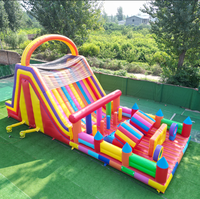 NOVA Nouveau toboggan gonflable d'extérieur pour enfants et adultes, grand toboggan avec obstacles, trampoline, PVC de qualité commerciale, pour événements commerciaux