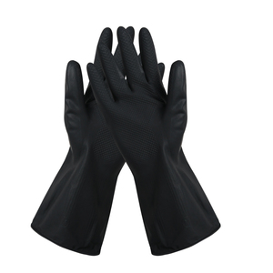 PVC Neoprene Rubber Compound Acid-Resistant Gloves Vietnam 30–45cm Flared Cotton Liner Smooth <b>Light</b> Textured Chemical Lab - Product Image 3