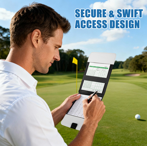 Porta Scorecard da Golf in Pelle PU, Copertina per Libretto di Messure con Ricamo Personalizzato, Elastico e Logo OEM - Product Image 2