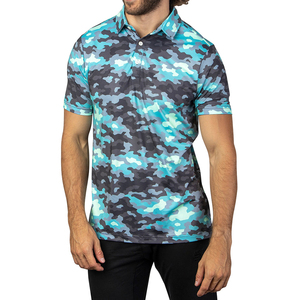 OEM Golf de luxe pour hommes pour polos 88% Polyester 12% Spandex Slim Fit Logo personnalisé imprimé numérique-T-shirts convertibles - Product Image 2