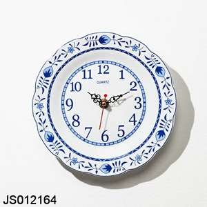 Modern Chinese Style Ceramic <strong>Clock</strong> with Blue and <strong>White</strong> Porcelain Design - Product Image 1