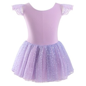 Maillot de Ballet para Niñas con Falda de Tul, Manga Corta, Traje de Danza para Actuaciones y Entrenamiento - Product Image 3