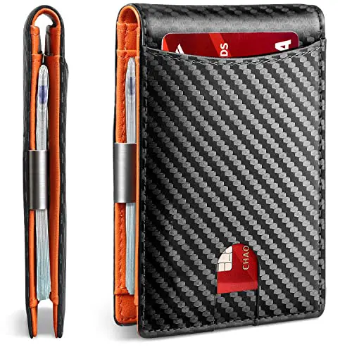 BEST Selling Carbon Fiber Money Clip RFID Blocking Credit Card Holder With Metal clip Factory Supply