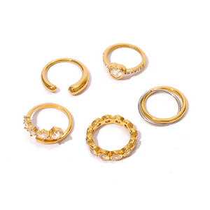 แหวนสแตนเลสราคาส่ง <span class=keywords><strong>ถูก</strong></span> กันน้ำ ไม่ก่อให้เกิดอาการแพ้ ดีไซน์มินิมอล รูปหัวใจ ประดับเพชรซิคอน แหวนวงเปิด ทรงหยดน้ำ วงกลม รูปทรงไม่สมมาตร - Product Image 6