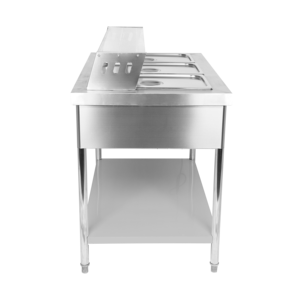 Commercial Electric Bain Marie 4 Pan Food Warmer Stainless Steel <b>Buffet</b> Steam <b>Table</b> with Temperature Control - Product Image 6