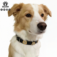 Colliers pour animaux de compagnie en cuir PU style princesse à petites fleurs, vente directe d'usine, best-seller transfrontalier universel pour chats et chiens