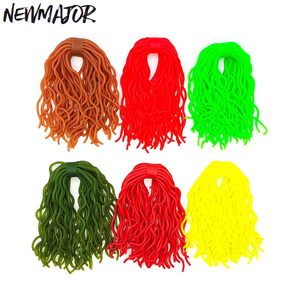 วัสดุผูกแมลงวัน NEWMAJOR 60 เส้น แบบ Squirmy Wormy  วัสดุยาง PVC นิ่ม เรืองแสง UV  ขนาด 11 ซม. สำหรับตกปลาเทราต์ ปลากะพง  แบบนิมฟ์ และสตรีมเมอร์ - Product Image 1