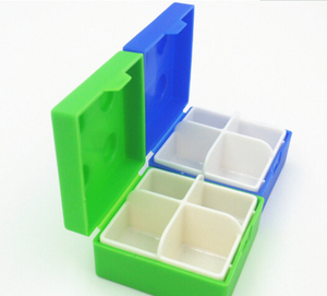 Portable Lego Style Case New Arrival Plastic Travel Colorful Food Grade 4 Cases Cute Pill <b>Box</b> With <b>Small</b> Moq - Product Image 3