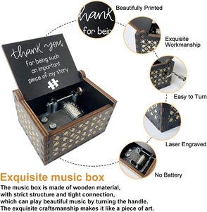 Cajas <span class=keywords><strong>de</strong></span> Música <span class=keywords><strong>de</strong></span> Madera, Regalos <span class=keywords><strong>de</strong></span> Agradecimiento <span class=keywords><strong>para</strong></span> Mujeres y Amigas, <span class=keywords><strong>Caja</strong></span> <span class=keywords><strong>de</strong></span> Música <span class=keywords><strong>de</strong></span> Madera Vintage con Manivela, U R My Sunshine - Product Image 4