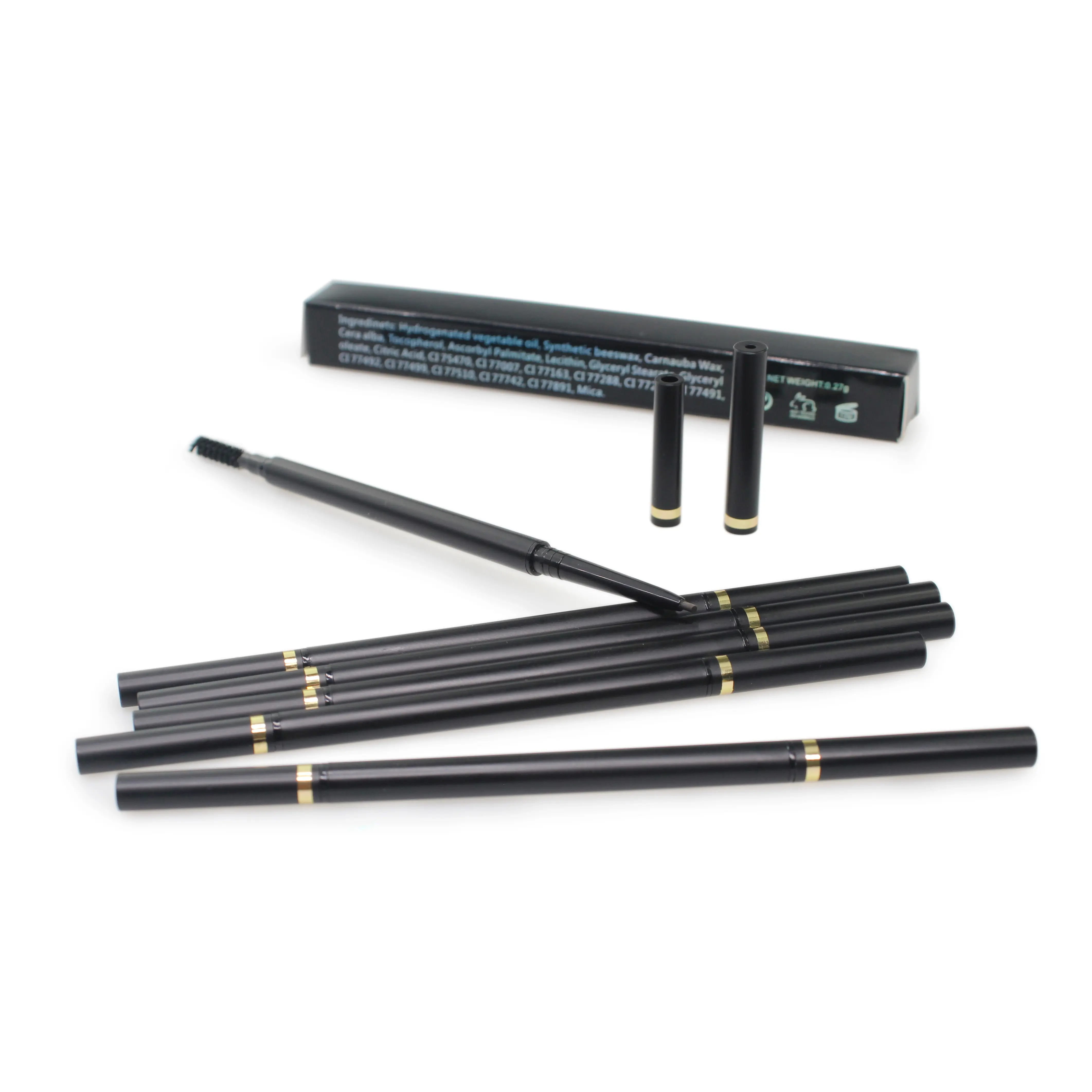 도매 귀하의 로고 듀얼 눈썹 연필 방수 개인 라벨 오래 지속되는 슬림 눈썹 펜 만들기
