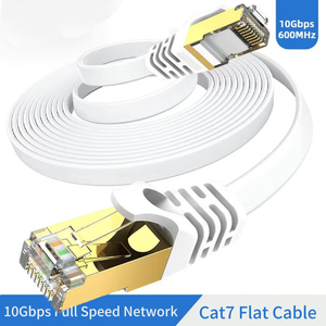 Cable de Red Ethernet Plano Sólido CAT7 SSTP D-Sunty, 30AWG, 4 Pares, Cubierta de PVC Negra, RJ45, 10M, 20M, 30M Opcional de Fábrica - Product Image 1