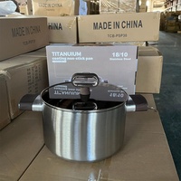 Ventes en gros de casseroles de cuisine de haute qualité, neuves, en acier inoxydable 304 premium avec revêtement antiadhésif en titane 18/10