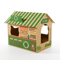 Nouvelle maison pour animaux de compagnie en carton toutes saisons avec planche à gratter résistante aux rayures chat mignon maison en carton pour chats