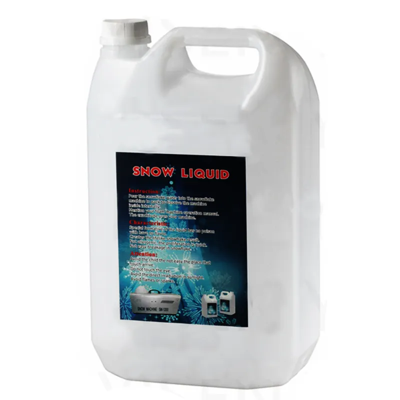 Certificazione MSDS Wedding Stage Water Base Smoke Snow Fluid Oil 5L Water Based DJ Disco Fog Snow Liquid per macchina per la produzione di neve