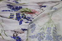 Ensemble de draps Paisley Queen Floral bleu violet, draps de literie en microfibre imprimés doux 4 pièces poche extra profonde
