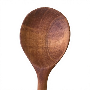 Eco Friendly <b>Wooden</b> <b>Spoons</b> <b>Set</b> of 2 Natural Wood Kitchen Utensils for Cooking Stirring Mixing Serving - Product Image 1