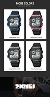 Montre numérique pour garçons Skmei 1998 Alarme Chrono Compte à rebours Minuterie Sportive Montre-bracelet électronique 50M Étanche Réveil LED pour hommes