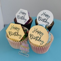 Mini Acryl Happy Birthday Scheiben-Cupcake-Topper Festliche Kuchendekoration für Desserts
