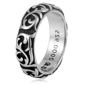 yunnique <b>Titanium</b> Steel Floral Vine <b>Ring</b> Unisex Fashion Jewelry Gift 24005 - Product Image 1