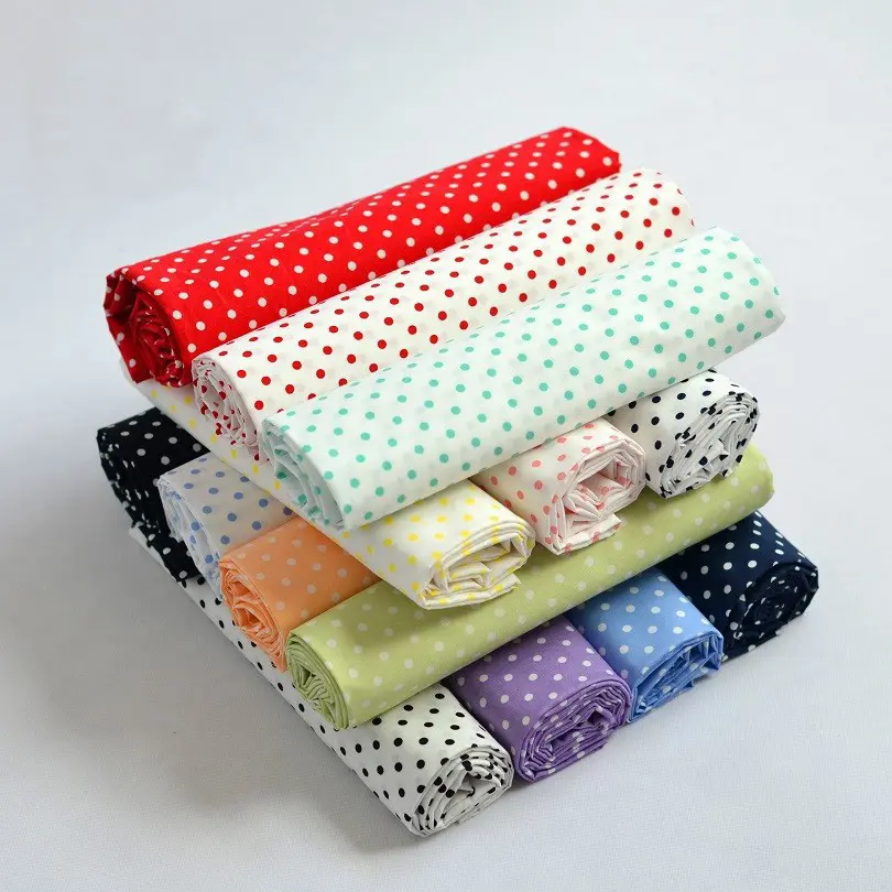 Free sample bulk sale OEM polka dot printed fabric 100% cotton