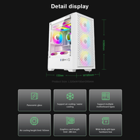 Boîtier PC haute densité avec support de refroidissement liquide 240 mm, verre trempé, format MATX, pour bureau