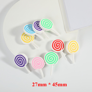 Kawaii <strong>Cute</strong> Swirl Pattern Round Heart Lollipop <strong>Model</strong> Polymer <strong>Clay</strong> Charms Craft for Keyring Earring Making - Product Image 3